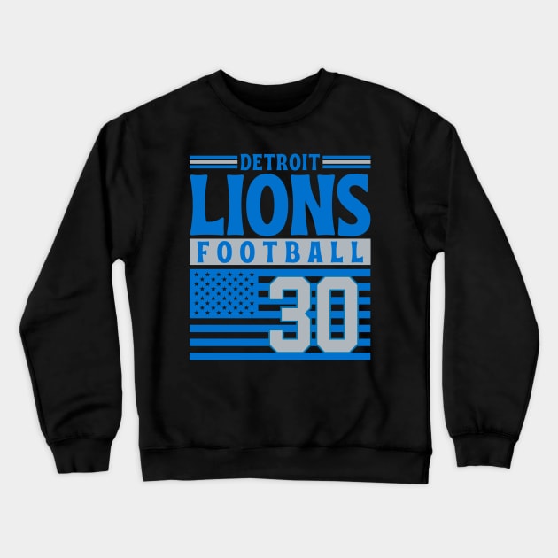 Detroit Lions 1930 American Flag Football Crewneck Sweatshirt by Astronaut.co